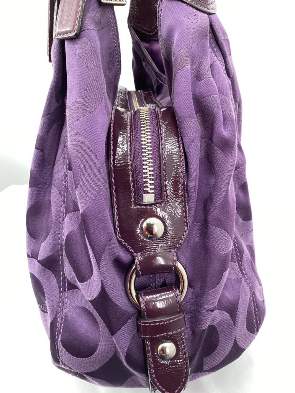 Y2K Coach Madison Maggie Purple Signature Shoulder Bag - Picture 7 of 16